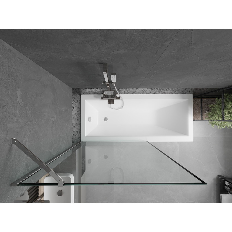 Mexen Next parawan nawannowy 1-skrzydłowy 70 x 150 cm, czarna ramka, chrom - 895-070-000-00-70-01