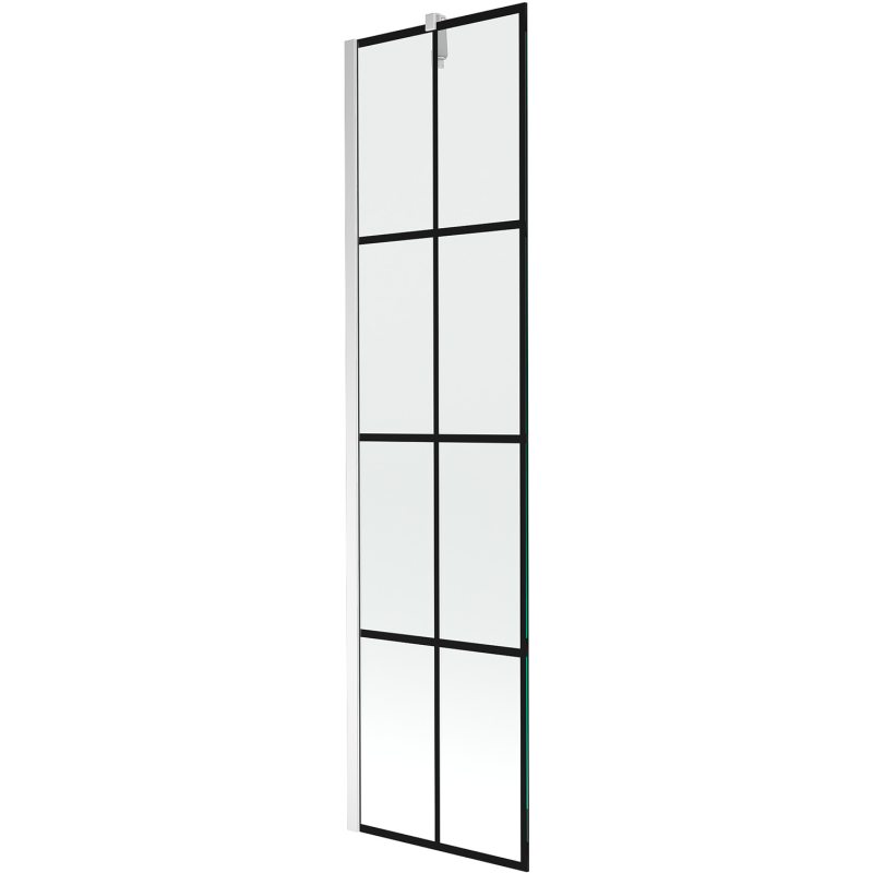 Mexen Next parawan nawannowy 1-skrzydłowy 50 x 150 cm, czarna kratka, chrom - 895-050-000-00-77-01