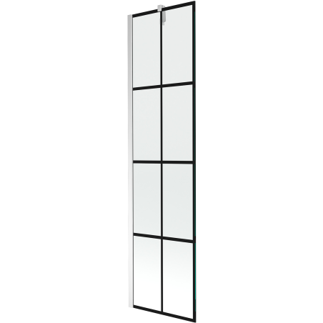 Mexen Next parawan nawannowy 1-skrzydłowy 50 x 150 cm, czarna kratka, chrom - 895-050-000-00-77-01