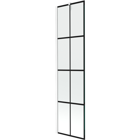Mexen Next parawan nawannowy 1-skrzydłowy 50 x 150 cm, czarna kratka, biały - 895-050-000-00-77-20