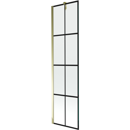 Mexen Next parawan nawannowy 1-skrzydłowy 50 x 150 cm, czarna kratka, złoty - 895-050-000-00-77-50