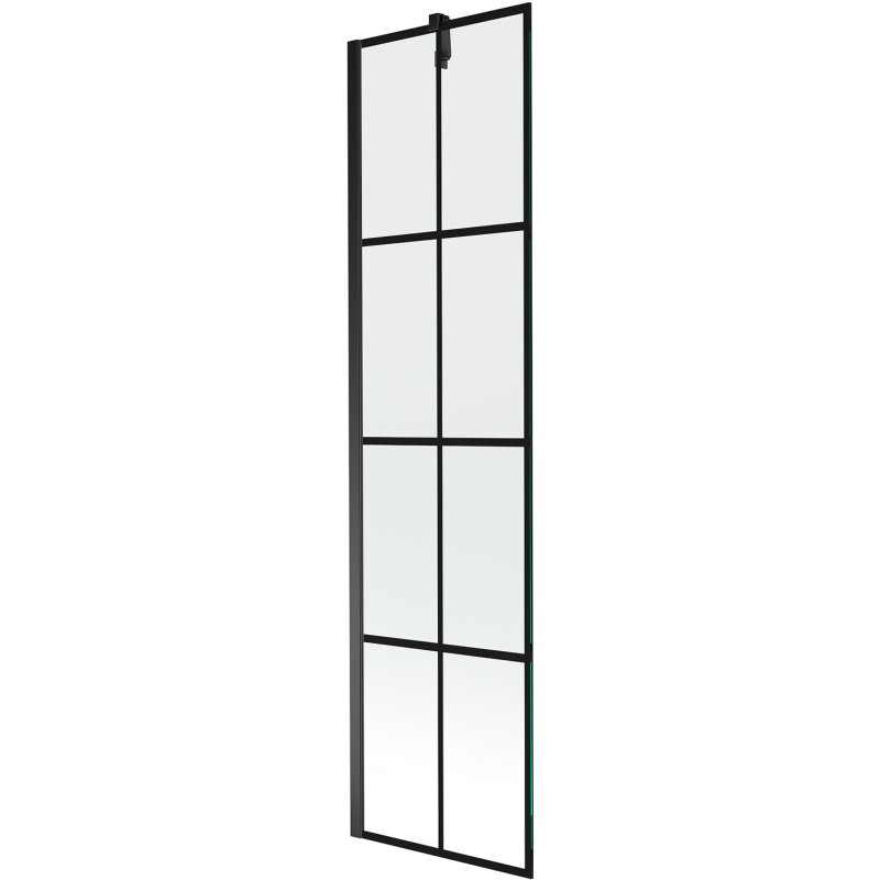 Mexen Next parawan nawannowy 1-skrzydłowy 50 x 150 cm, czarna kratka, czarny - 895-050-000-00-77-70