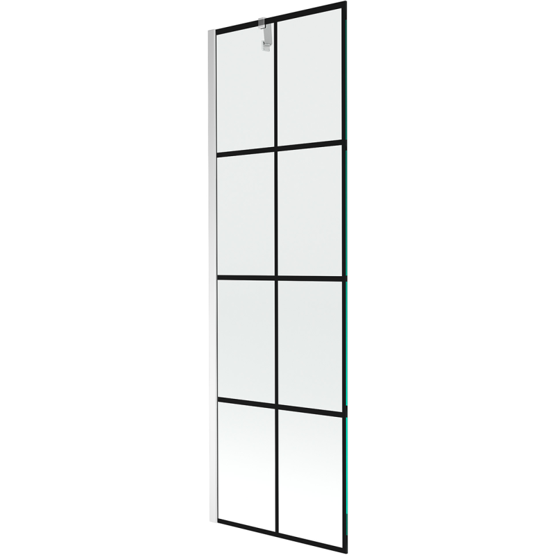 Mexen Next parawan nawannowy 1-skrzydłowy 60 x 150 cm, czarna kratka, chrom - 895-060-000-00-77-01