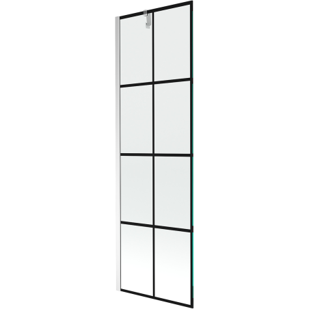 Mexen Next parawan nawannowy 1-skrzydłowy 60 x 150 cm, czarna kratka, chrom - 895-060-000-00-77-01