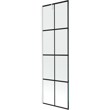 Mexen Next parawan nawannowy 1-skrzydłowy 60 x 150 cm, czarna kratka, biały - 895-060-000-00-77-20