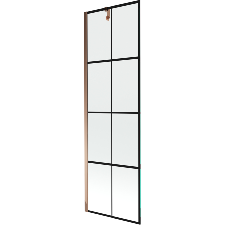Mexen Next parawan nawannowy 1-skrzydłowy 60 x 150 cm, czarna kratka, różowe złoto - 895-060-000-00-77-60