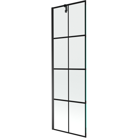 Mexen Next parawan nawannowy 1-skrzydłowy 60 x 150 cm, czarna kratka, czarny - 895-060-000-00-77-70
