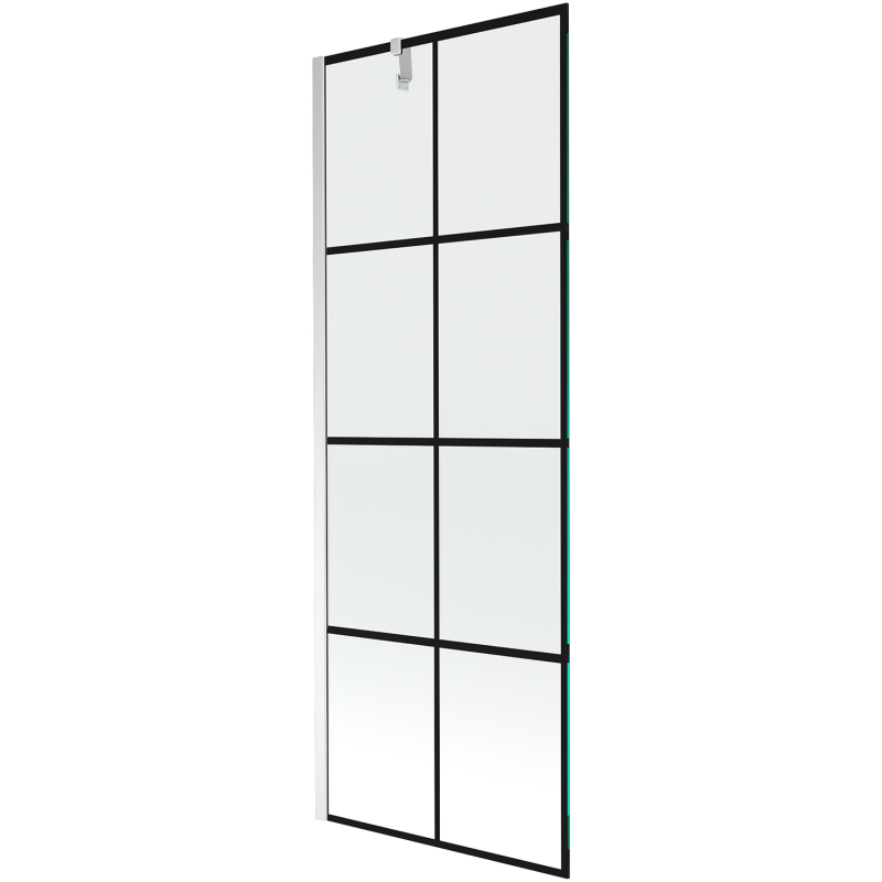 Mexen Next parawan nawannowy 1-skrzydłowy 70 x 150 cm, czarna kratka, chrom - 895-070-000-00-77-01