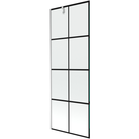 Mexen Next parawan nawannowy 1-skrzydłowy 70 x 150 cm, czarna kratka, chrom - 895-070-000-00-77-01