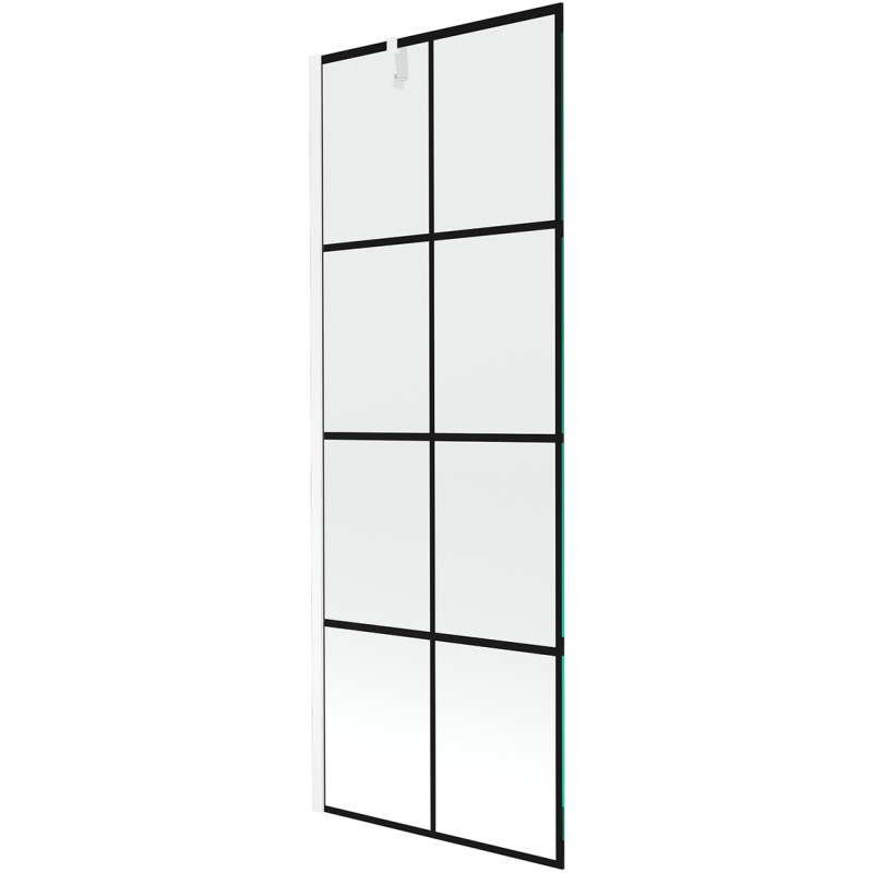 Mexen Next parawan nawannowy 1-skrzydłowy 70 x 150 cm, czarna kratka, biały - 895-070-000-00-77-20