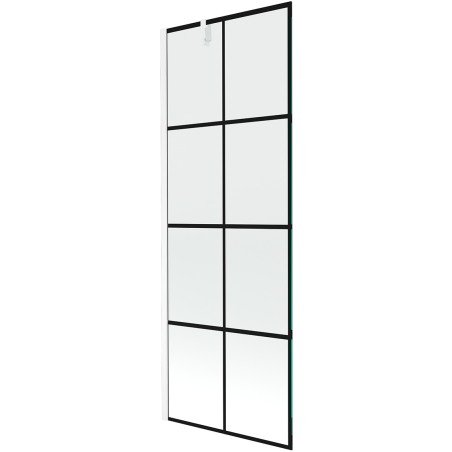 Mexen Next parawan nawannowy 1-skrzydłowy 70 x 150 cm, czarna kratka, biały - 895-070-000-00-77-20