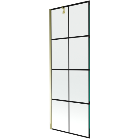 Mexen Next parawan nawannowy 1-skrzydłowy 70 x 150 cm, czarna kratka, złoty - 895-070-000-00-77-50