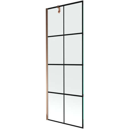 Mexen Next parawan nawannowy 1-skrzydłowy 70 x 150 cm, czarna kratka, różowe złoto - 895-070-000-00-77-60