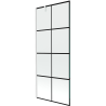 Mexen Next parawan nawannowy 1-skrzydłowy 80 x 150 cm, czarna kratka, biały - 895-080-000-00-77-20