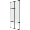 Mexen Next parawan nawannowy 1-skrzydłowy 80 x 150 cm, czarna kratka, złoty - 895-080-000-00-77-50