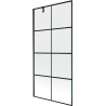 Mexen Next parawan nawannowy 1-skrzydłowy 90 x 150 cm, czarna kratka, czarny - 895-090-000-00-77-70