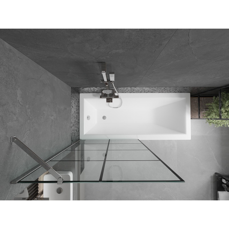 Mexen Next parawan nawannowy 1-skrzydłowy 100 x 150 cm, czarna kratka, chrom - 895-100-000-00-77-01