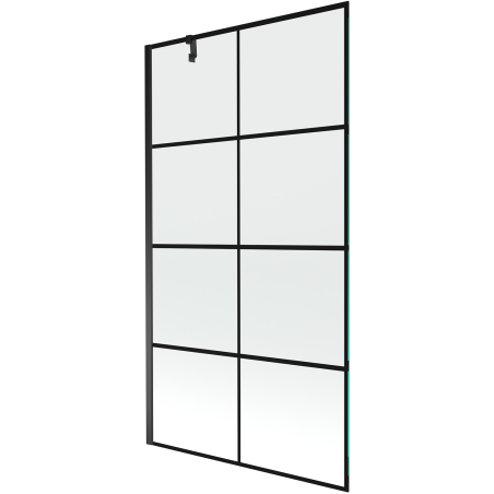 Mexen Next parawan nawannowy 1-skrzydłowy 100 x 150 cm, czarna kratka, czarny - 895-100-000-00-77-70