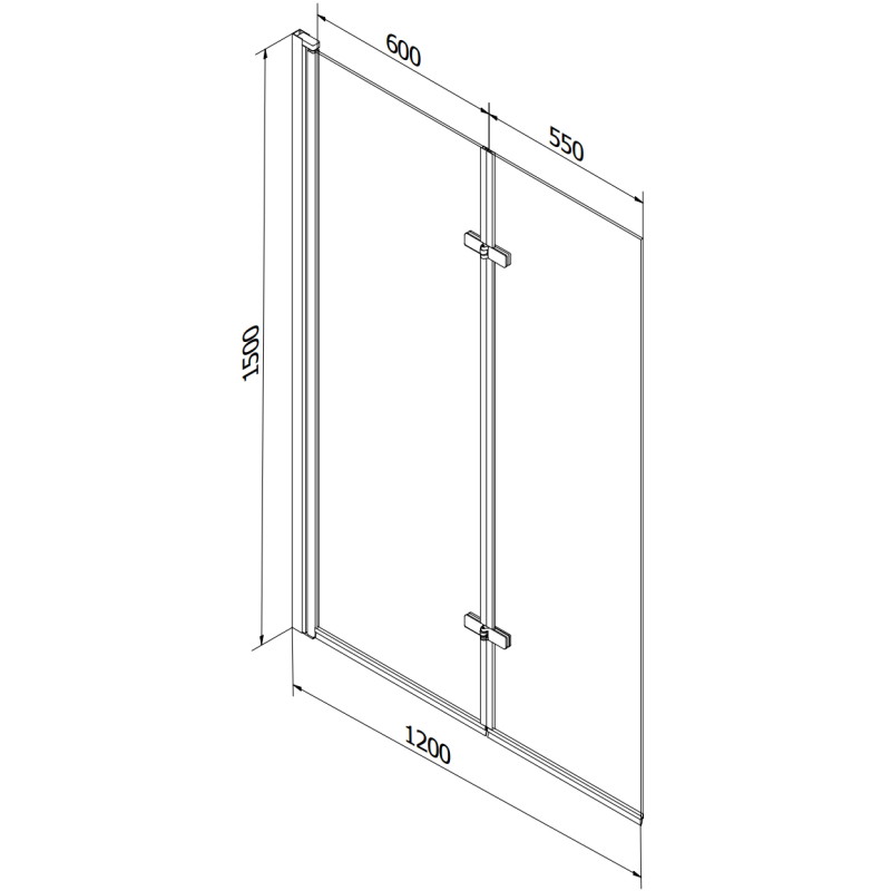 Mexen Castor parawan nawannowy 2-skrzydłowy 120 x 150 cm, szron, złoty - 892-120-002-50-30