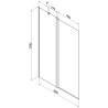 Mexen Flip parawan nawannowy 2-skrzydłowy 80 x 150 cm, transparent, złoty - 894-080-101-50-00