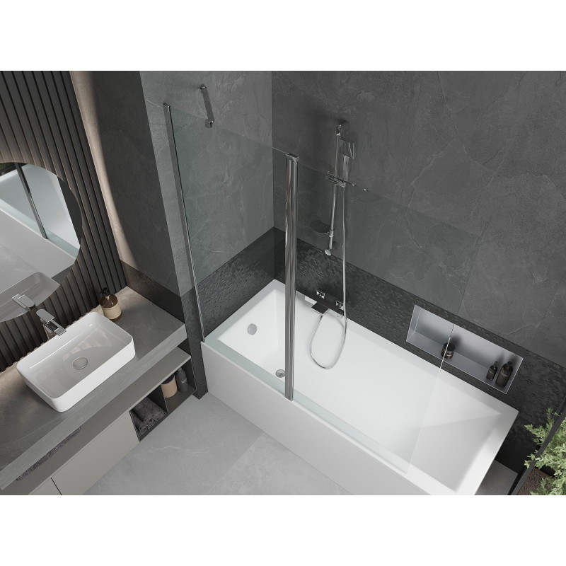 Mexen Flip parawan nawannowy 2-skrzydłowy 140 x 150 cm, transparent, chrom - 894-140-101-01-00
