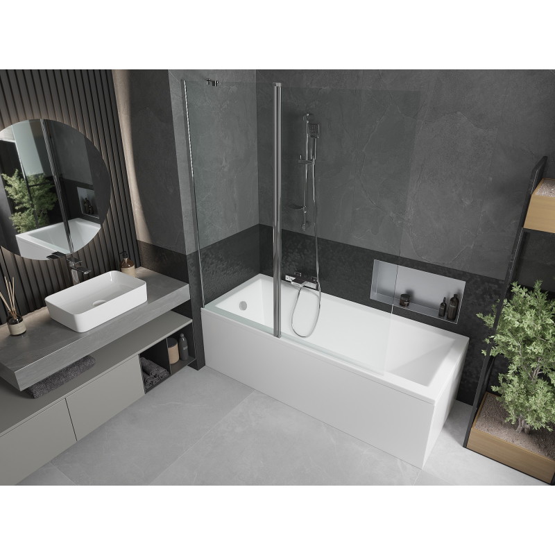 Mexen Flip parawan nawannowy 2-skrzydłowy 140 x 150 cm, transparent, chrom - 894-140-101-01-00