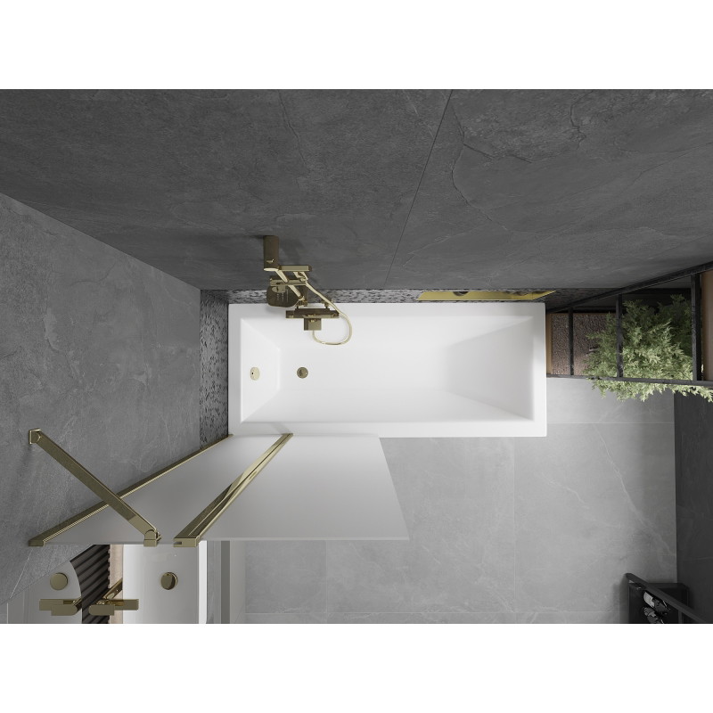 Mexen Flip parawan nawannowy 2-skrzydłowy 80 x 150 cm, szron, złoty - 894-080-101-50-30