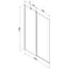 Mexen Flip parawan nawannowy 2-skrzydłowy 120 x 150 cm, szron, chrom - 894-120-101-01-30