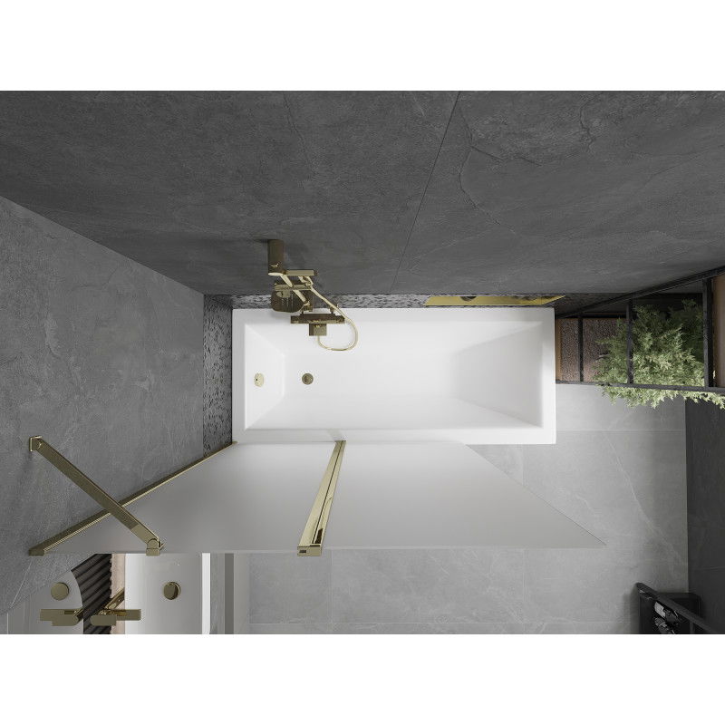 Mexen Flip parawan nawannowy 2-skrzydłowy 120 x 150 cm, szron, złoty - 894-120-101-50-30