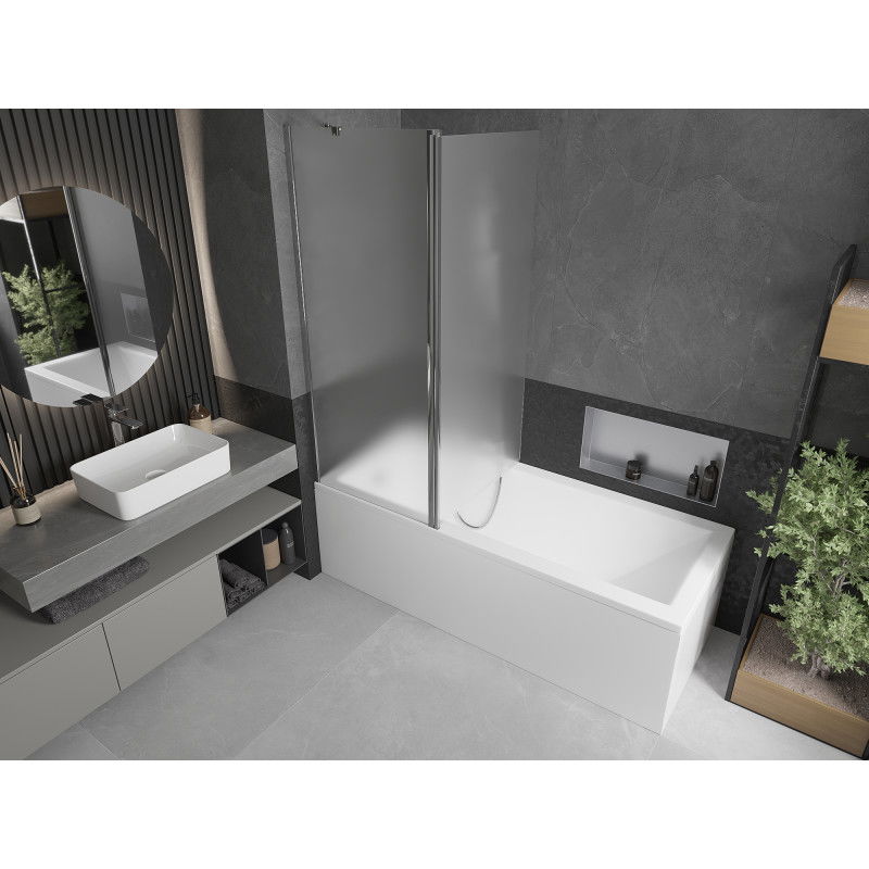 Mexen Flip parawan nawannowy 2-skrzydłowy 140 x 150 cm, szron, chrom - 894-140-101-01-30