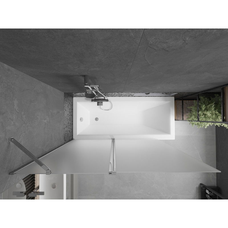 Mexen Flip parawan nawannowy 2-skrzydłowy 140 x 150 cm, szron, chrom - 894-140-101-01-30