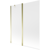 Mexen Flip parawan nawannowy 2-skrzydłowy 140 x 150 cm, szron, złoty - 894-140-101-50-30