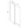 Mexen Flip parawan nawannowy 2-skrzydłowy 100 x 150 cm, czarna ramka, czarny - 894-100-101-70-70