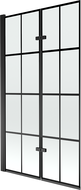 Mexen Castor parawan nawannowy 2-skrzydłowy 100 x 150 cm, czarna kratka, czarny - 892-100-002-70-77