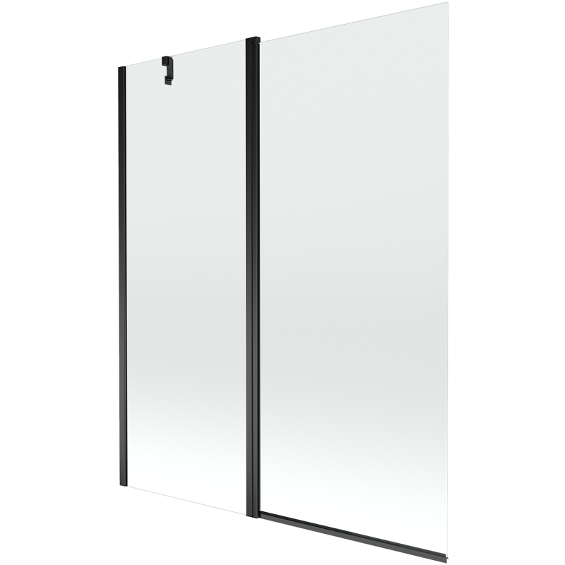 Mexen Flip parawan nawannowy 2-skrzydłowy 140 x 150 cm, transparent, czarny - 894-140-101-70-00