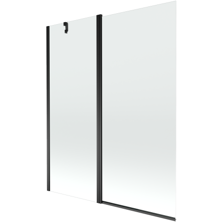 Mexen Flip parawan nawannowy 2-skrzydłowy 140 x 150 cm, transparent, czarny - 894-140-101-70-00
