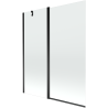 Mexen Flip parawan nawannowy 2-skrzydłowy 140 x 150 cm, transparent, czarny - 894-140-101-70-00