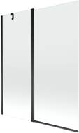 Mexen Flip parawan nawannowy 2-skrzydłowy 140 x 150 cm, transparent, czarny - 894-140-101-70-00