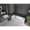 Mexen Flip parawan nawannowy 2-skrzydłowy 140 x 150 cm, transparent, czarny - 894-140-101-70-00
