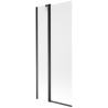 Mexen Flip parawan nawannowy 2-skrzydłowy 80 x 150 cm, szron, czarny - 894-080-101-70-30