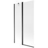Mexen Flip parawan nawannowy 2-skrzydłowy 100 x 150 cm, szron, czarny - 894-100-101-70-30