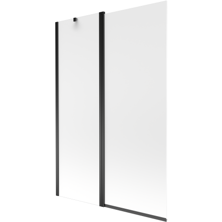 Mexen Flip parawan nawannowy 2-skrzydłowy 120 x 150 cm, szron, czarny - 894-120-101-70-30