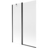 Mexen Flip parawan nawannowy 2-skrzydłowy 120 x 150 cm, szron, czarny - 894-120-101-70-30