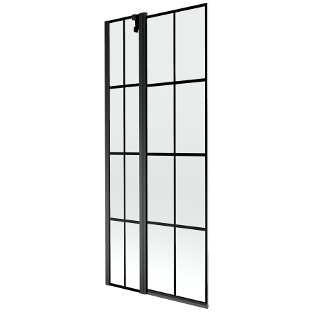 Mexen Flip parawan nawannowy 2-skrzydłowy 80 x 150 cm, czarna kratka, czarny - 894-080-101-70-77