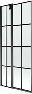 Mexen Flip parawan nawannowy 2-skrzydłowy 80 x 150 cm, czarna kratka, czarny - 894-080-101-70-77