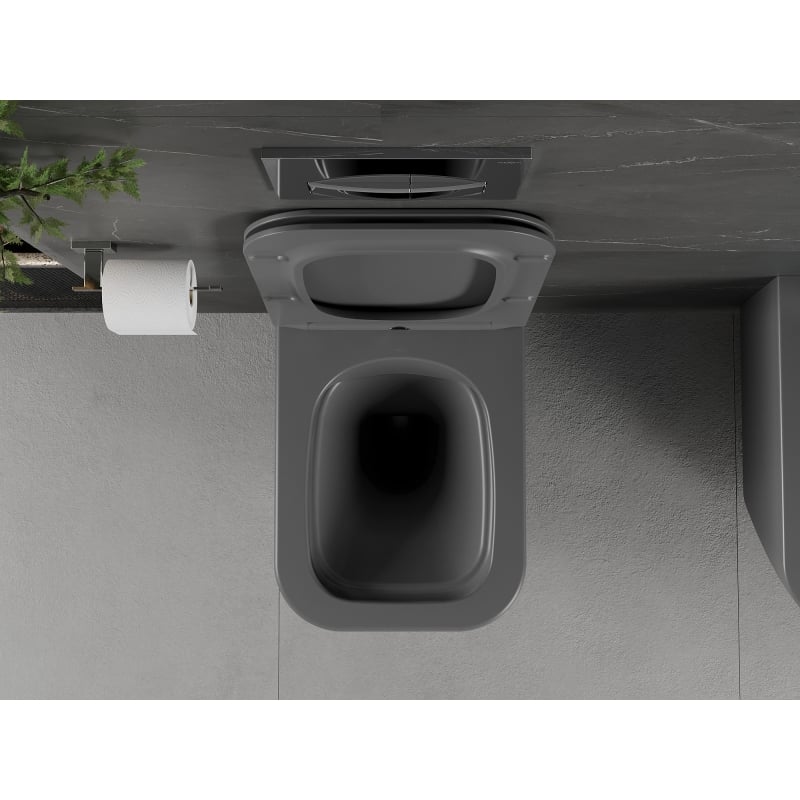 Mexen Madox miska wc Rimless z deską wolnoopadającą slim, duroplast, szara ciemna mat - 30154061