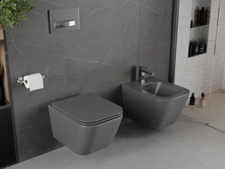 Mexen Madox miska wc Rimless z deską wolnoopadającą slim, duroplast, szara ciemna mat - 30154061