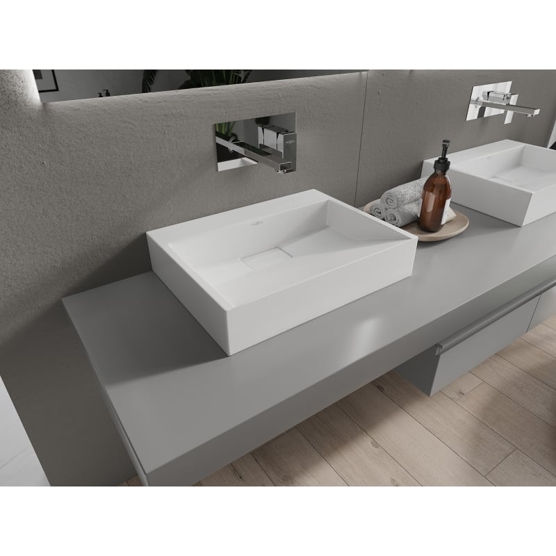 Mexen Ava umywalka nablatowa z konglomeratu B/O 50 x 38 cm, biała - 23015000