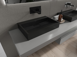 Mexen Ava umywalka nablatowa z konglomeratu B/O 60 x 38 cm, czarna - 23016070