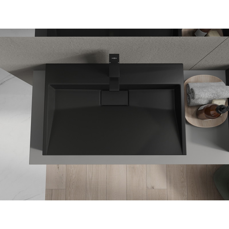 Mexen Ava umywalka nablatowa z konglomeratu 1/O 70 x 46 cm, czarna - 23017071